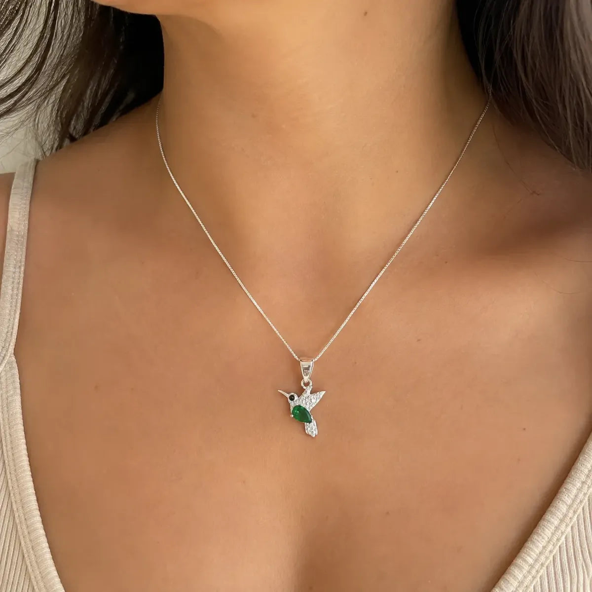 Cadena Veneciana Dije Plata 925 Colibrí Picaflor Casa Plata