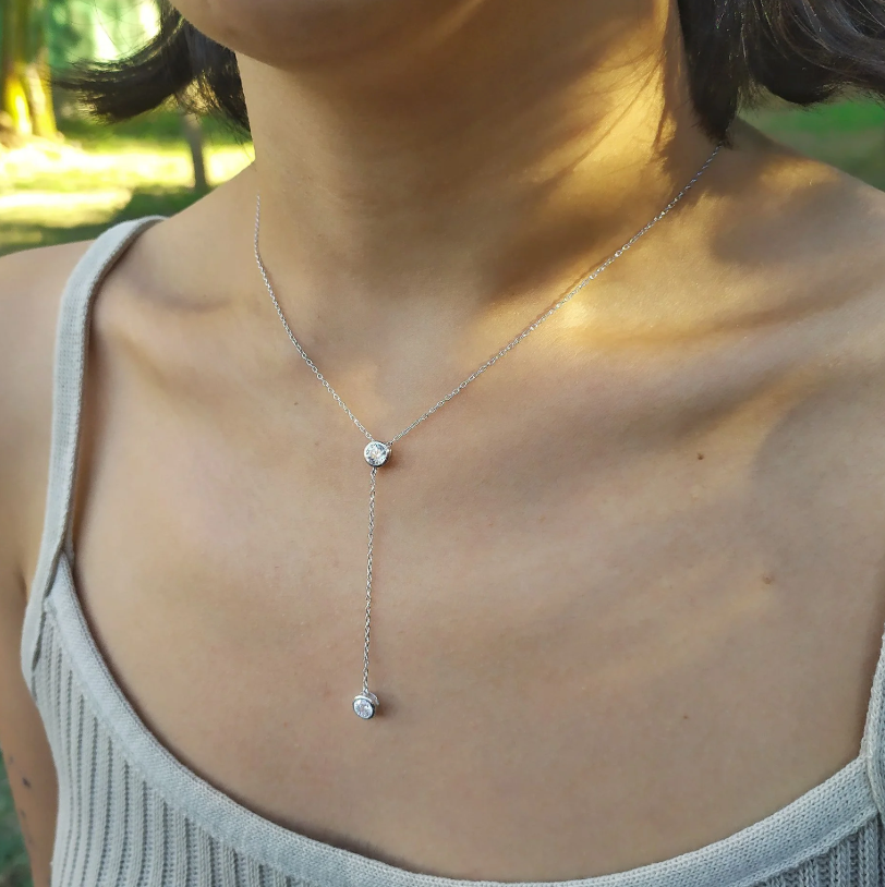 Colar Gravatinha com Ponto de Luz em Prata 925 Casa Plata®