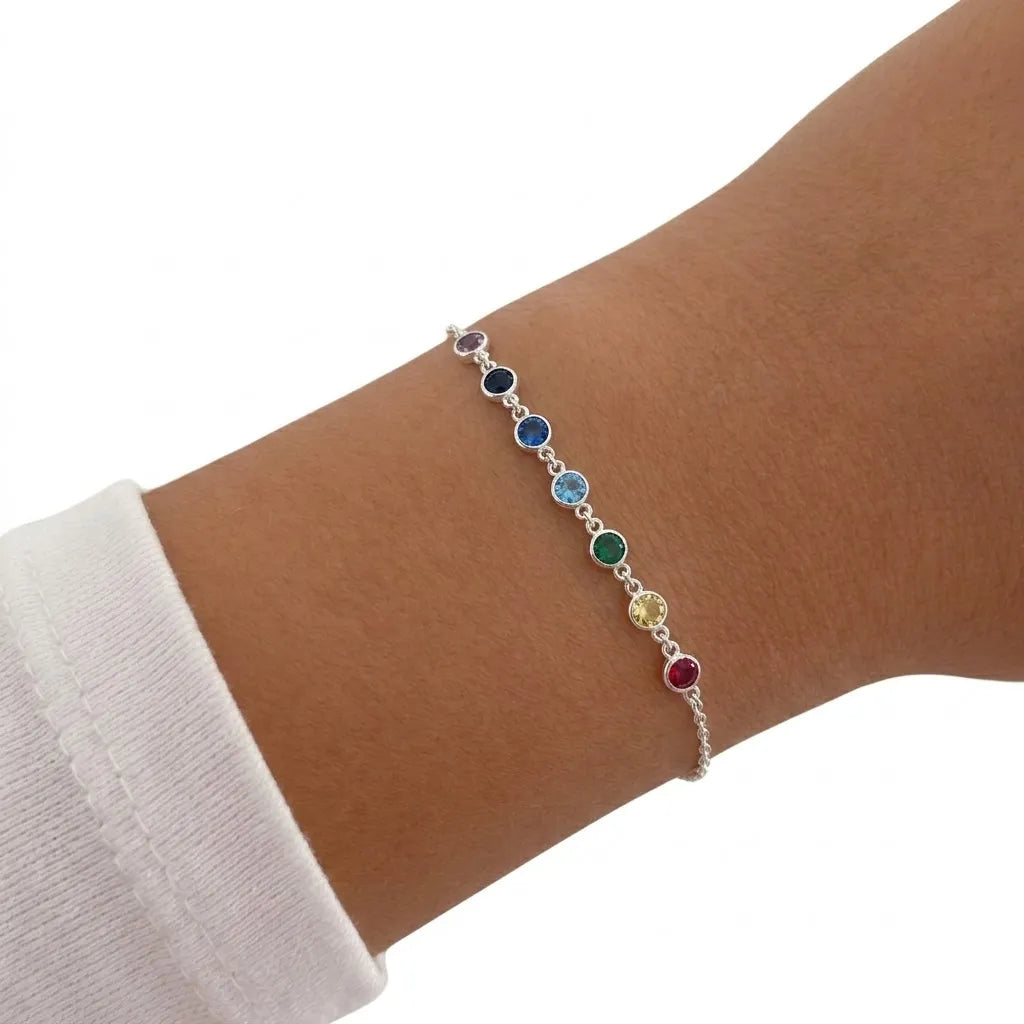 Pulsera 7 Chakras Cubics Plata 925 Casa Plata