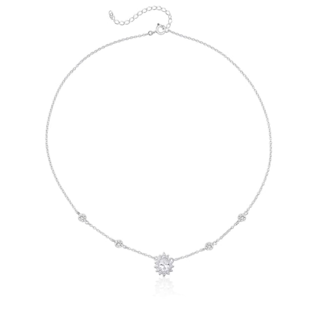 Colar Gota Cravejada com Zircônias em Prata 925 Casa Plata®