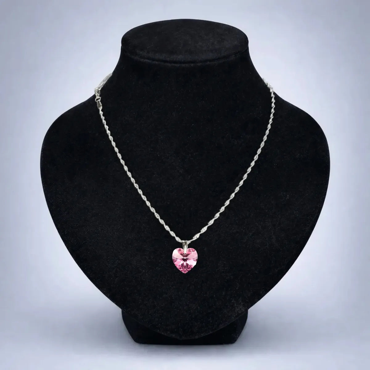 Collar Corazón Cristal Sw Plata 925 Mujer Rosa Casa Plata