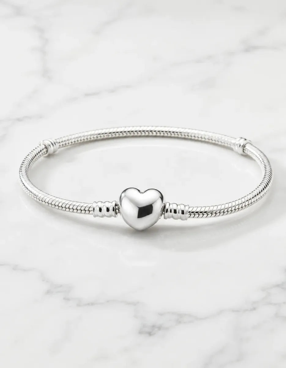 Pulsera Brazalete Cierre Corazon Plata 925 Casa Plata