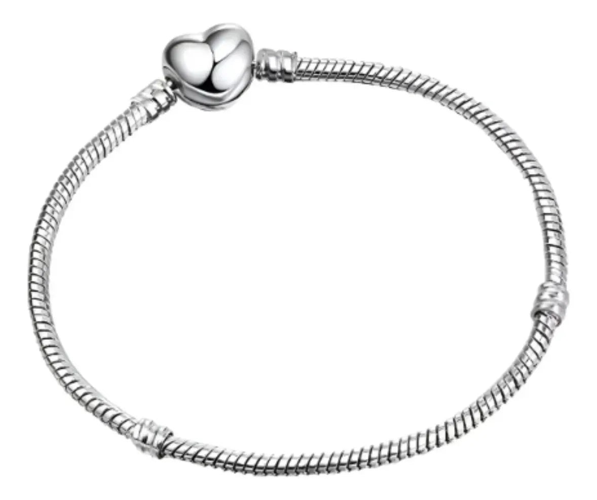 Pulsera Brazalete Cierre Corazon Plata 925 Casa Plata