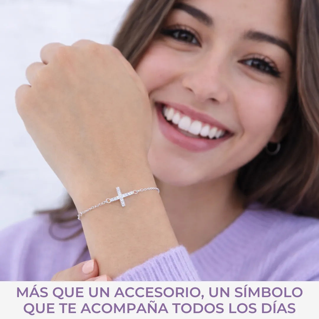 Pulsera Rosario Finito Plata 925 Cruz Delicado Casa Plata