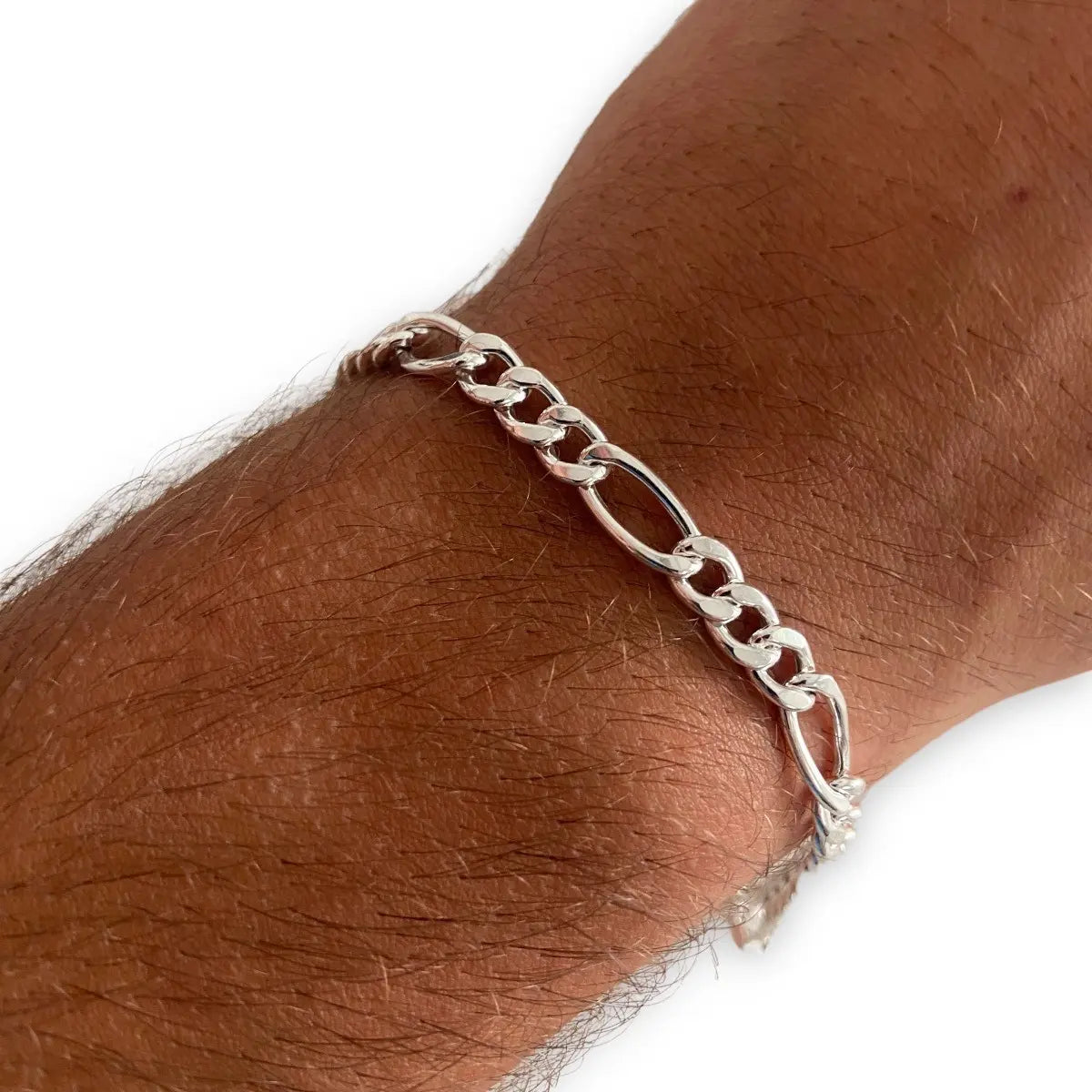 Pulsera Plata 925 Italiana Fígaro Gruesa Casa Plata
