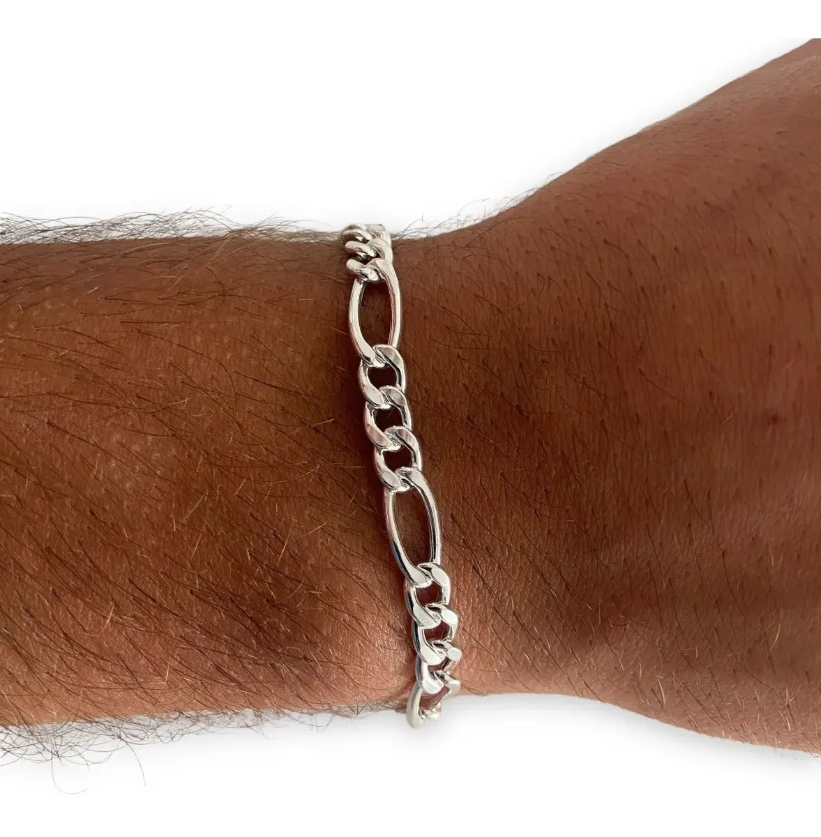 Pulsera Plata 925 Italiana Fígaro Gruesa Casa Plata