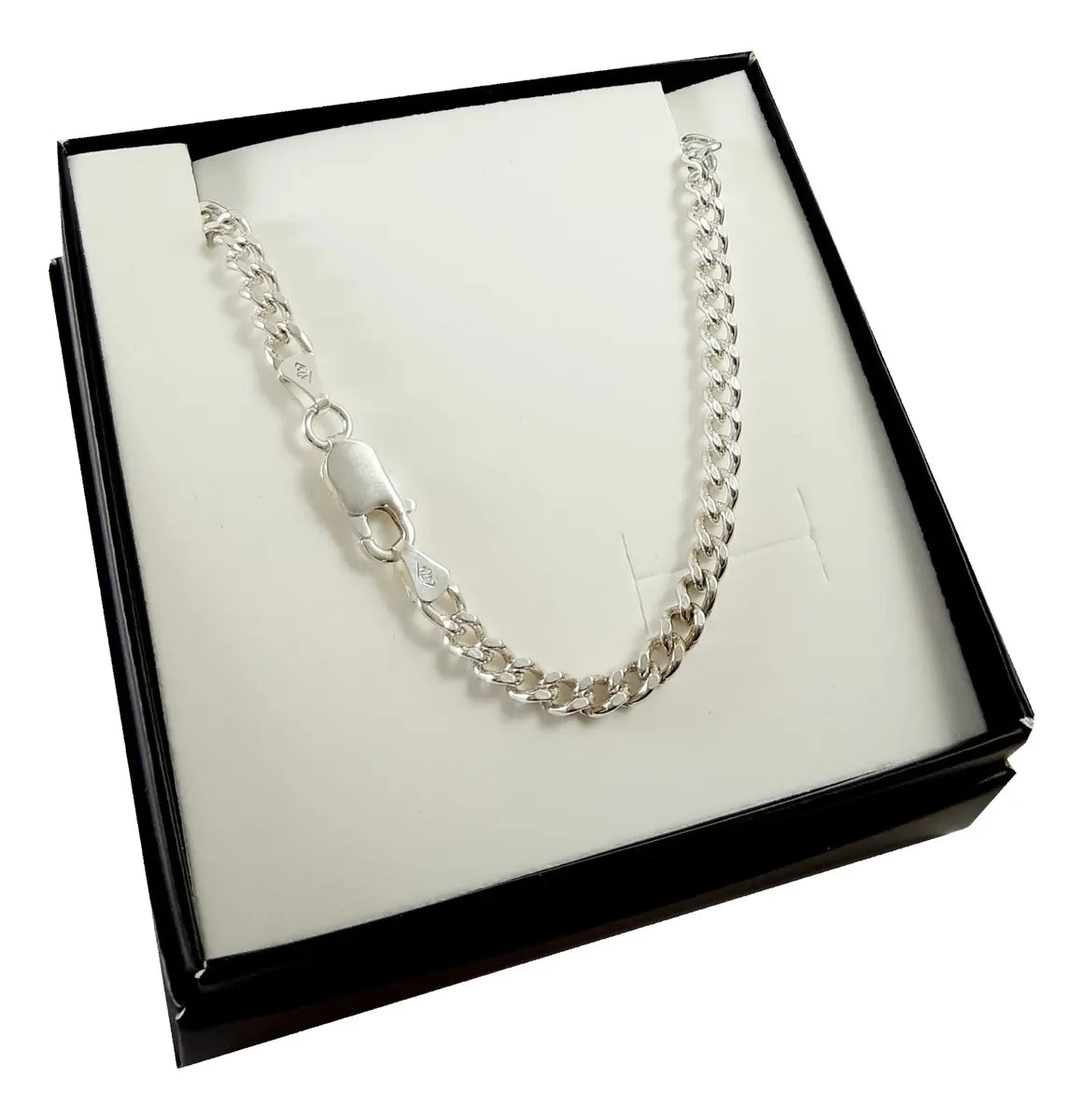 Cadena Plata 925 Groumet 4mm 55cm Maciza Hombre Premiun Casa Plata