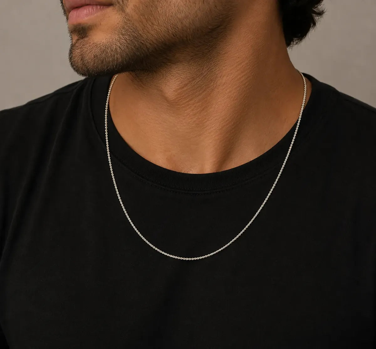 Cadena Hombre Plata 925 Modelo Serpentina Maciza Liviana Casa Plata