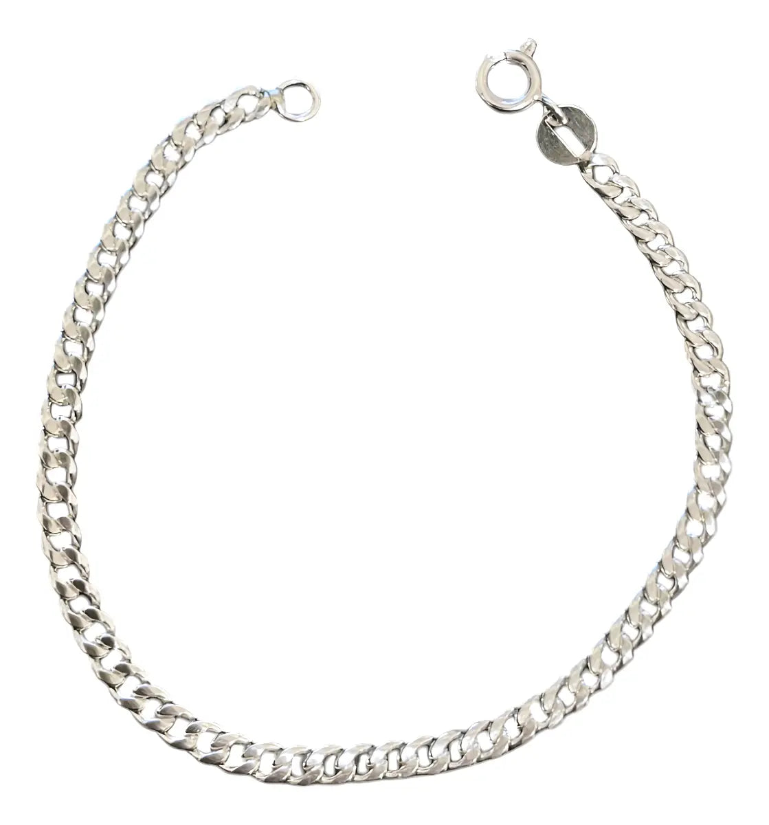 Pulsera Groumet Abierta Plata 925 4mm Maciza Casa Plata