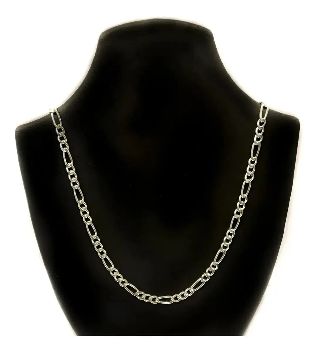 Cadena De Hombre Plata 925 Fígaro Maciza 4.7mm Color 55cm Casa Plata
