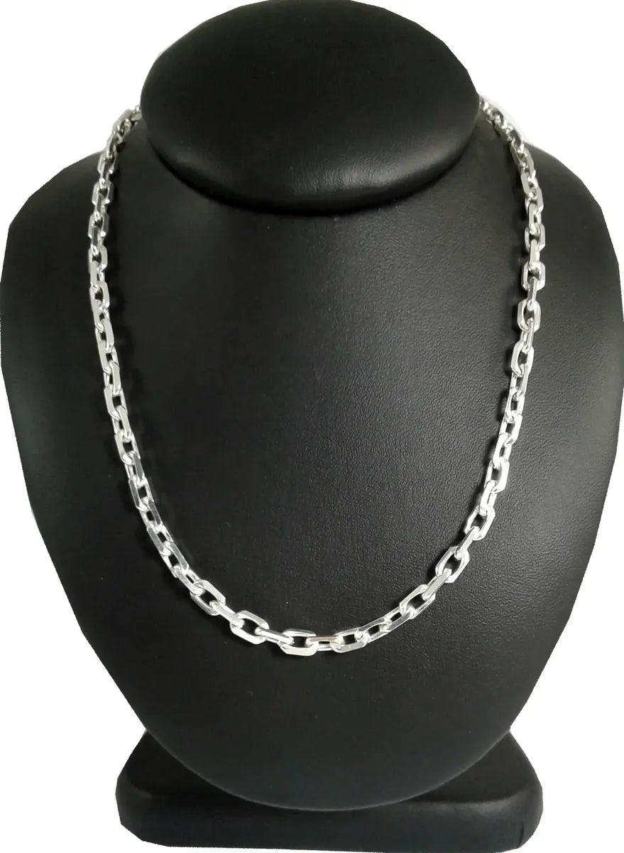 Cadena Plata 925 Forcet Maciza Hombre 5mm 70cm Casa Plata