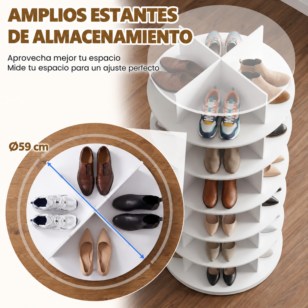 Torre Organizadora Giratoria Premium 360° – Más Espacio y Organización