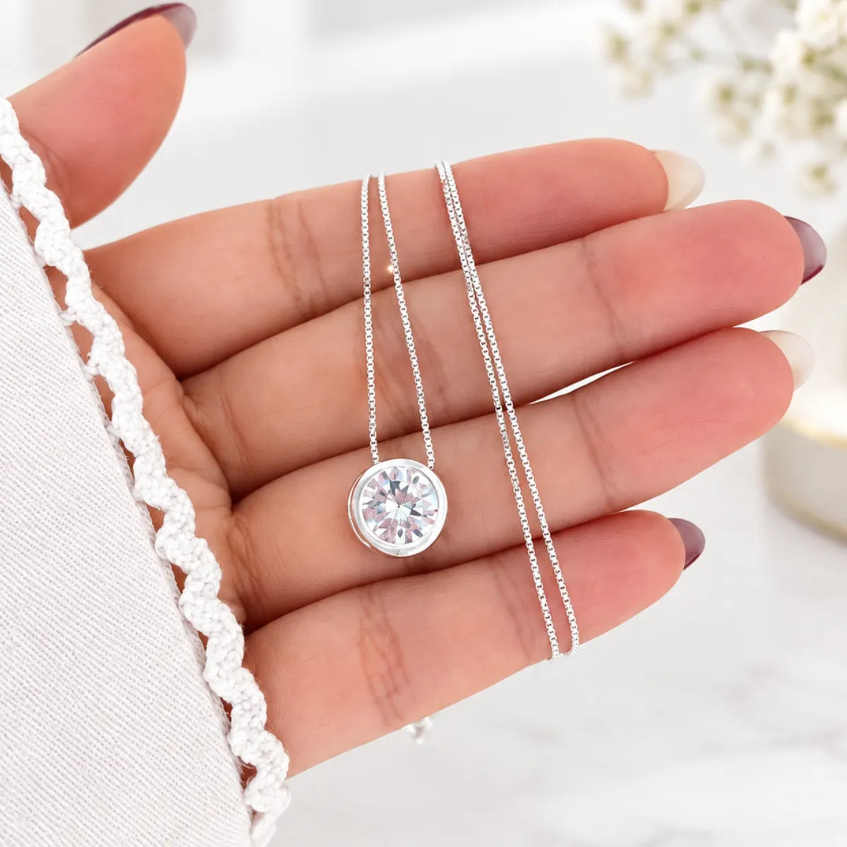 Cadena Y Dije Susano Brillo Cubic Regalo Mujer Plata 925 Casa Plata