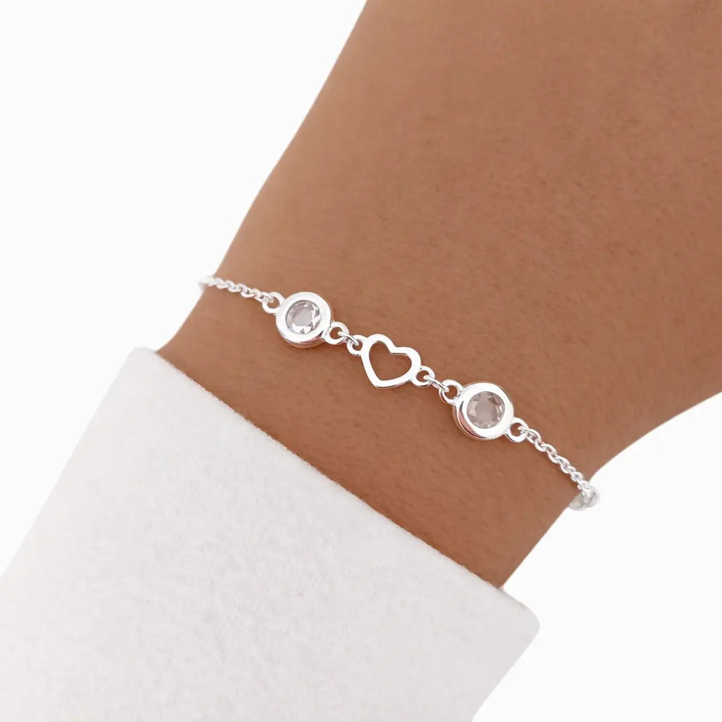 Pulsera Fina Corazon Cubics Plata 925 Casa Plata